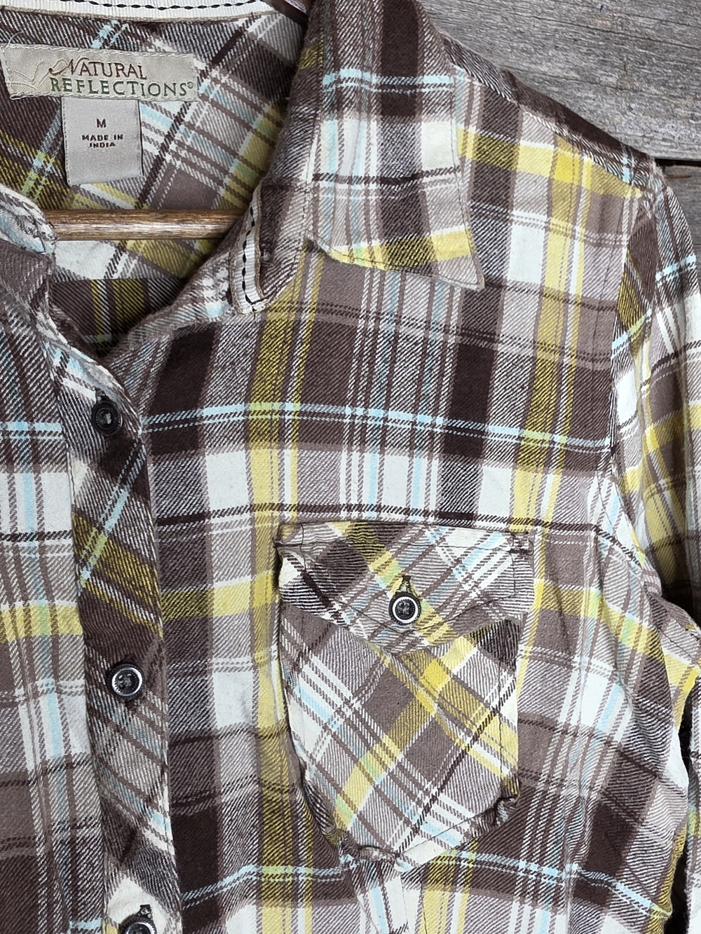Natural Reflections Brown Plaid Flannel